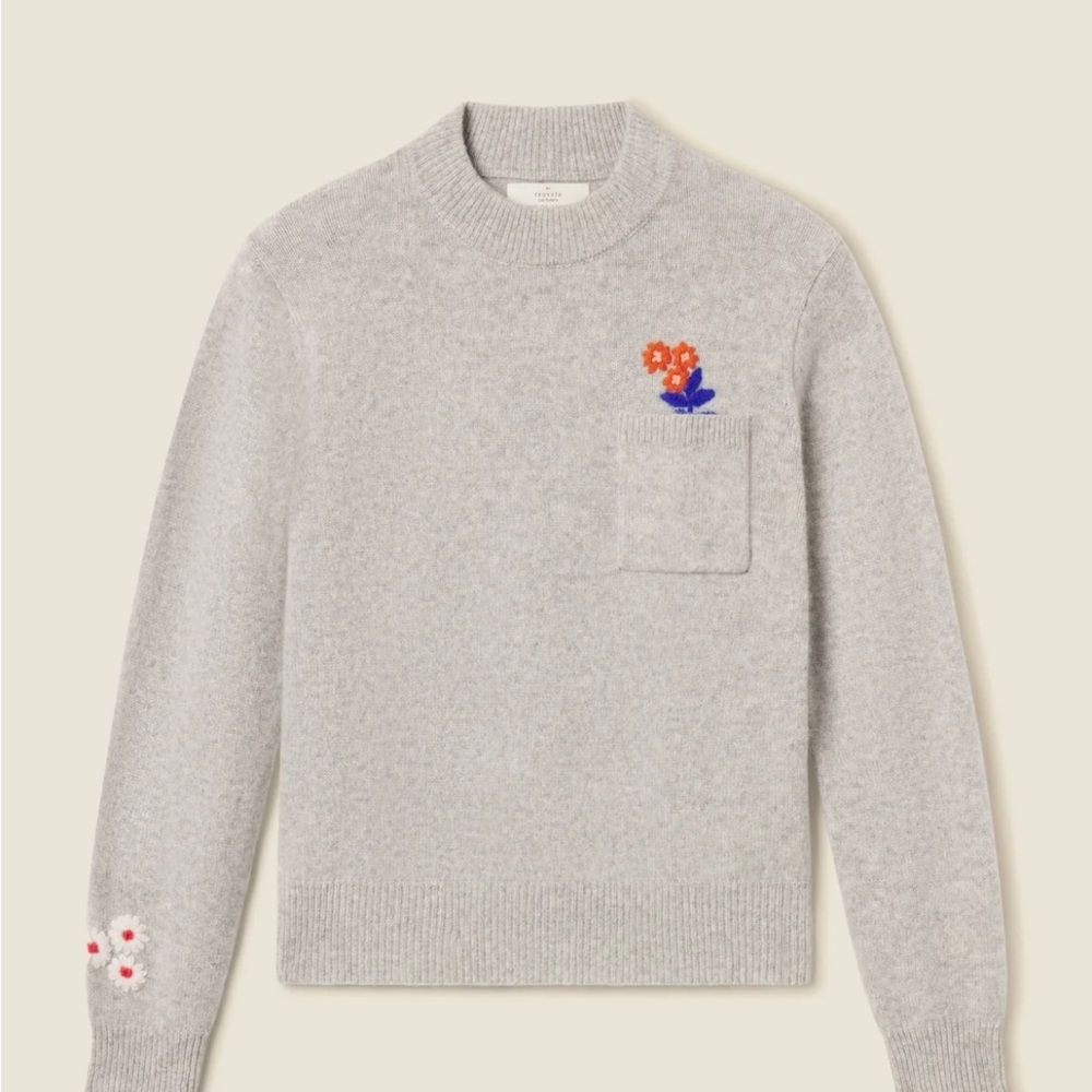 TROVATA Oksana Sweater Grey 100% Cashmere